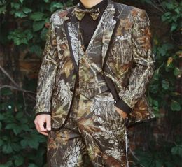 Fashion Camouflage hommes 3 pièces costumes smokings de marié smootage