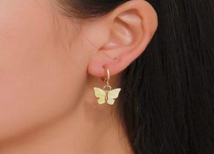 Fashion Candy Kleur Vlinder Oorbellen Voor Vrouwen Koreaanse Insect Acryl Charm Stud Earring Meisjes Indiase Sieraden Whole3776930