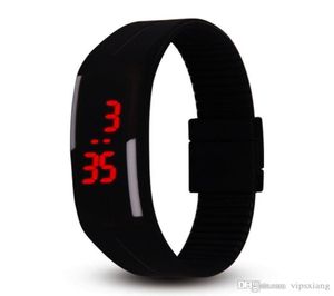 Fashion Candy Color Watch 14 Colors Silicone Jelly Unisex Sports Led Watches Men039S Women039s Kids Touch Digital Pols Watc1448413