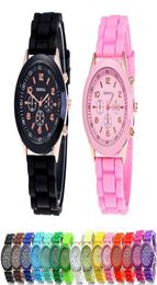 Fashion Candy Genève kijkt Silicone Rubber Jelly Shadow Watch Unisex Mens Dames Ladies Classic Rose Gold Dress Quartz Timer3746772