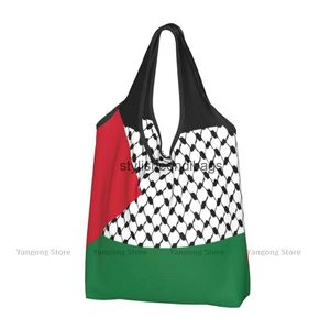 Sacs de toile de mode sac à provisions pliables sac à main drapeau palestinien pliable