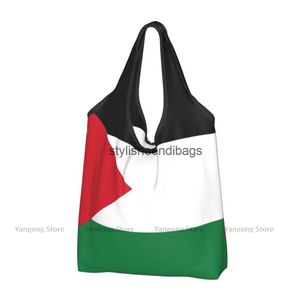 Sacs de toile de mode sac à provisions drapeau palestinien pliant respectuable épaule portable réutilisable utilisée pour les sacs d'épicerie de voyage H240504