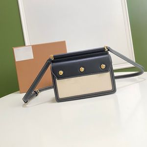 Mode canvas schoudertas spiegel kwaliteit echt leer zwarte crossbody tas klein formaat schattige dagelijkse outfit handtas met volledig pakket
