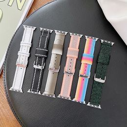 Correa de lona de moda para Apple Watch Ultra 8 7 6 5 4 3 Series Pulseras iwatch band 49mm 41mm 45mm 40 44mm 38mm 42mm Accesorios