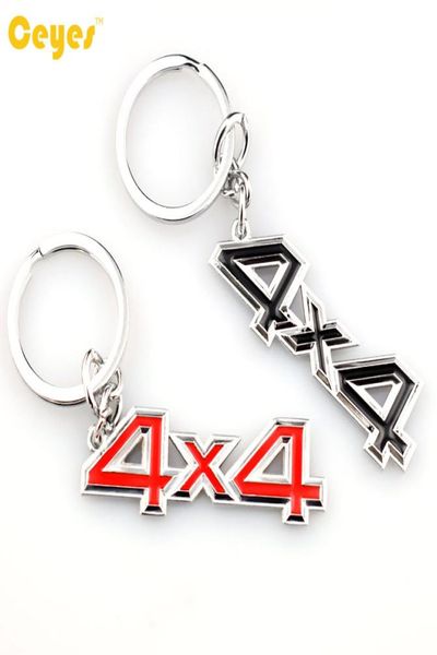 Fashion Car Keyring Logo 4x4 Emblems Badge Keynchain pour BMW Mercedes-Benz Jeep Fiat ajustement pour toutes les accessoires de voitures de voiture Styling6340330