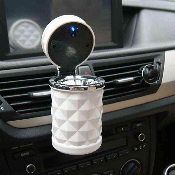 Cenicero de luz LED para coche a la moda, taza portátil de viaje para el hogar, vehículo, soporte para cenizas de cigarrillos