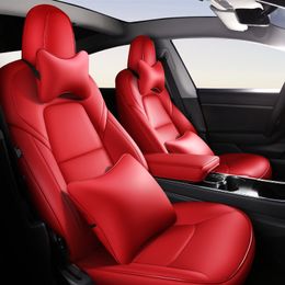 Fashion Car Special Artificial Leather Seat Cover voor Tesla Model 3 17-21 Auto Decoratie Interieur Accessoires Protector Cushion 1 Set