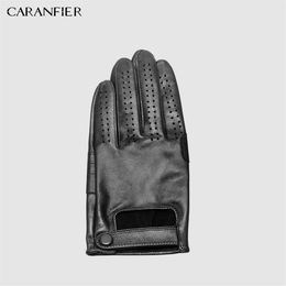 Mode-CARANFIER Hommes Gants en cuir véritable Mâle respirant en peau de chèvre mince printemps été automne conduite mitaines antidérapantes hommes Glo241o