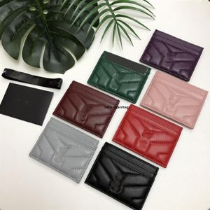 mode-kaarthouders kaviaar vrouw mini-portemonnee ontwerper pure kleur echt leer kiezeltextuur luxe zwarte portemonnees244e