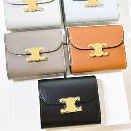 Mode kaarthouder Triompres vouw munt portemonnees kaarthouders Designer Key Wallet Dames Key Pouch Chain Lederen Wallets Luxe Lange portemonnee Mens Passpoorthouders