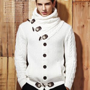 Fashion-Cardigans Pulls en coton 2018 Nouvelle haute qualité Couleur unie Slim Bouton avant Manteaux pour hommes All-Match Pull Vestes d'extérieur