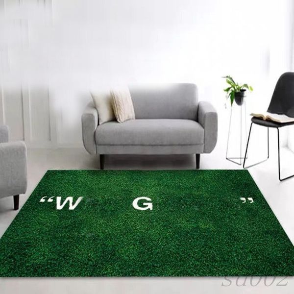 Tapis de mode design salon tapis d'herbe humide chambre à côté de la lettre imprimée canapé table à thé tapis de sol cuisine tapis antidérapant carré décor de pièce S02