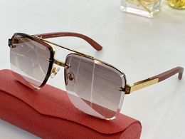 Fashion carti Designer Cool occhiali da sole Occhiali da sole 8200988 Occhiali da uomo quadrati senza montatura da donna Gambe in legno stile business super leggero UV400