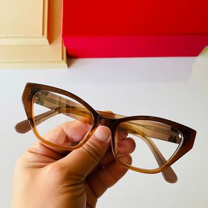 Fashion carti Designer Cool zonnebril dames katten frames thee tortoiseseshell acetaat decoreren brillen met breuk computerbescherming lunette de soleil cadeaus box