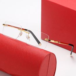 Moda carti lujo Gafas de sol frescas Diseñador de diseñador para hombre oro plata sin marco marco rectangular redondo Lentes ópticas de metal evitan el deslumbramiento gafas fotocromáticas