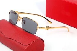 Fashion carti luxe koele zonnebrillen ontwerper mannen dames metaal slang gouden thee zwart grijze spiegel anti-uv recept anti-blauw lichte verkleuring lenzen aangepast