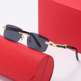 Mode carti top lunettes de soleil Nouvelle carte sans cadre famille hommes et femmes plaque marée lunettes petit cadre à ressort avec original