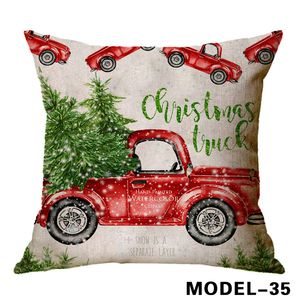 Moda Dibujos animados Creativo Navidad Navidad Fundas de almohada Lino Serie de Papá Noel Funda de almohada AÑO NUEVO sofá oficina coche fundas de cojines 45x45 cm hacer logotipo servicio personalizado