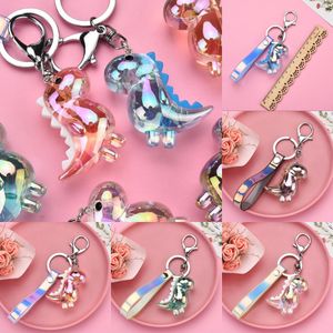 Fashion Cartoon Dinosaur Keychain Leuke dierenpop hanger Keyring Car Bag Key Chain For Women Paar Keyfob Cadeau