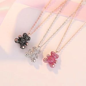 Mode- dessin animé Teddy Bear diamants pendentif colliers pour hommes femmes collier de luxe occidental en acier inoxydable chaînes cubaines bijoux