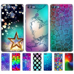 Cover Phone Case Voor Huawei P Smart 2018 Genieten 7S Soft Tpu Silicon Back Cover 360 Volledige Beschermende afdrukken TransparenT Coque