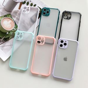 Étuis de mode mat clair coque de téléphone Transparent peau sentir couverture arrière protecteur pour iPhone 12 mini pro max X XR XS