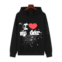 Mode décontractée 5555 classique 2024 Automne Hiver Nouvelle marque à la mode Spider Web Pattern Foam Love Sweat à capuche décontracté pour hommes et femmes