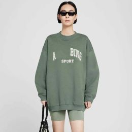 Mode Casual AB BINGs Tyler Designer Sweatshirts Letter Geborduurde Truien met Ronde Hals Groene Losse Truien voor Dames