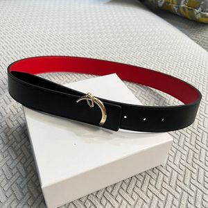 Cinturón informal de moda para hombre, cinturón negro beige con parte inferior roja, cinturón de diseñador de doble cara con jeans, cinturón para mujer al por mayor