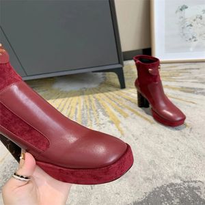 Moda casual color a juego cabeza redonda botas de diseñador para mujer todo fósforo gamuza antideslizante bota de mujer vaquero tamaño 35-42