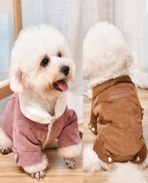 Abrigos informales a la moda para perros, ropa para perros Bomei de peluche, abrigos de terciopelo para cachorros y gatos pequeños, ropa gruesa de algodón en 4 colores para perros 3721712