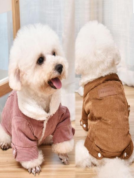 Abrigos informales a la moda para perros, ropa para perros Bomei de peluche, abrigos de terciopelo para cachorros y gatos pequeños, ropa gruesa de algodón en 4 colores para perros 8978285