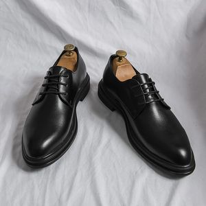 Fashion Casual Leather Men Robe 489 Classic Lace Up Wear Handmade Talons épaisses Black Mas Malou Mading Shoes Formal 231208 960