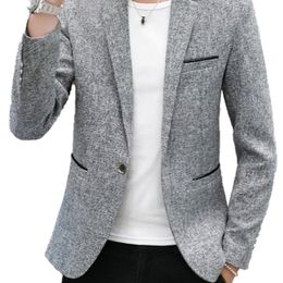 Mode Casual Hommes Blazer Coton Slim Corée Style Costume Blazer Masculino Costumes Mâles Veste Blazers Hommes Vêtements Plus Taille 4XL 220801