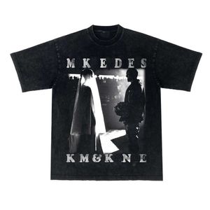 Fashion casual heren kanyes klassieke Designer Jinkadai Mountain bruiloft mode mannelijke street wear 270G katoen lange korte mouw T-shirt