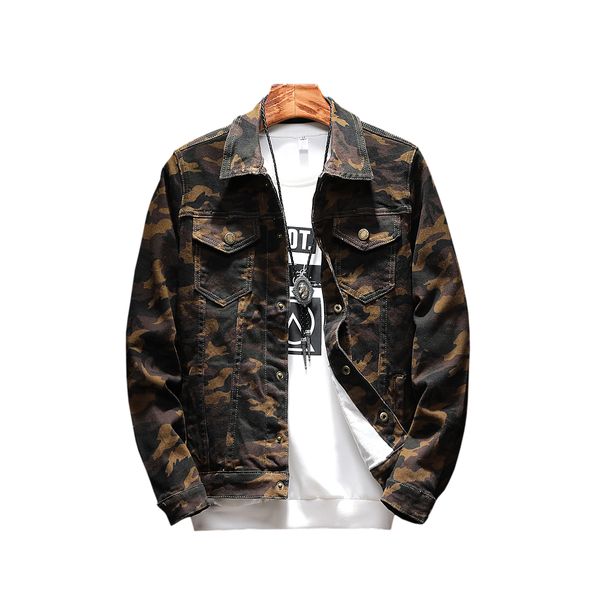 Mode décontracté hommes S grande taille M XL printemps nouveau Camouflage sauvage Style Jungle veste en jean mince