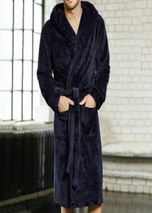 Mode Casual Mens Bathroben Flanel Robe V Nek Lange Mouw paar mannen Woman Robe pluche sjaal Kimono Warm mannelijke badjasjas9338035