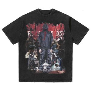 Mode casual herenkleding ontwerper Luxe KanyeS Ultra School Classic Rock Programma Rapper bedrukt High street katoenen T-shirt met korte mouwen zomer