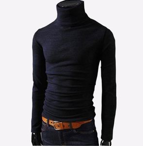 Fashion Casual Nieuwe Herfst Heren Truien Casual Mannelijke coltrui Man039s Zwart Knitwear Slim Fit Kleding Sweater8585846