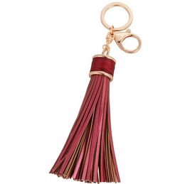 Mode décontracté PU cuir glands femmes porte-clés sac pendentif alliage voiture porte-clés porte-anneau rétro bijoux 8 couleurs