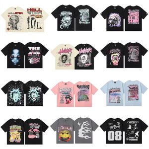 Moda casual retro hombres y mujeres sueltas antes y después de la impresión grande marca de moda americana hip hop camiseta de manga corta para parejas