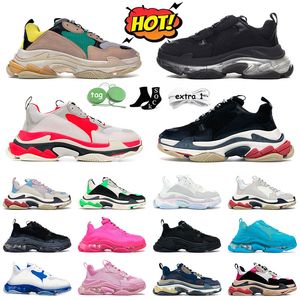 Mode Vrijetijdsschoenen Designer Luxe Sneakers triple s Sport Wandelen Heren Roze Dames Platformschoenen Transparante zool Paars Buitensporten Joggen Geel Groen Rood 36-45