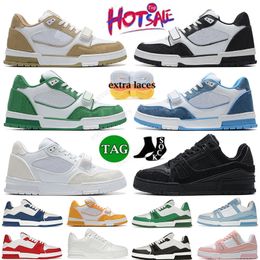 Chaussures de sport à la mode Virgil Trainer Embossed Low Denim Abloh Jaune Bleu Rouge Vert Superpositions Jogging Marche Sport Baskets DHgate Runner Brand Platform