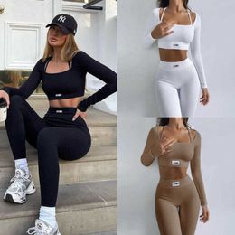 Mode décontracté femmes survêtements de base couleur unie Jogging costume ensemble épissage sport Yoga confortable Fitness costumes