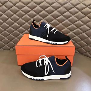 Mode casuals schoenen mannen vertrekken zachte bodem lopende sneaker Italië populair lage top elastische mond weven gaas kalfslinslicht ademende casual trainers doos EU 38-45