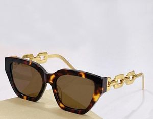 Cat Cat Eye Lunettes de soleil Havana Brown Lenses Chain Arm Sonnenbrillen Femmes lux Sun Glasse Occhiali da Sole Firmati UV400 Protec6114834