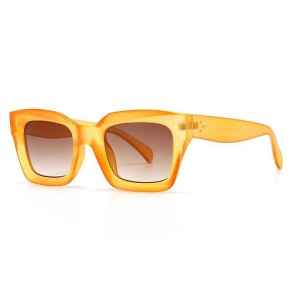 Gafas de sol de ojo de gato de moda diseñador de marca de mujeres Retro cuadrado azul púrpura uñas hembra uñas femeninas de lentes de sol