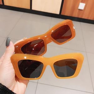 Moda gato ojo gafas de sol mujeres vintage jalea color gafas diseñador de la marca hombres tendencias tonos UV400 gafas de sol azules
