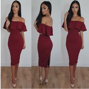 Moda Celebridades Vestido de Coquetel Lindo Vermelho Decote em V Manga Longa Baile Elegante Em Camadas Frisadas Renda Aplique Vestidos de Baile Curtos