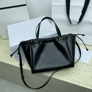 Mode Celinn CABAS Sac fourre-tout Shopping Sac à bandoulière Triomphe pour femme Sac à bandoulière en cuir de vache lisse 10A noir Cordon de grande capacité Sacs à main sous les bras